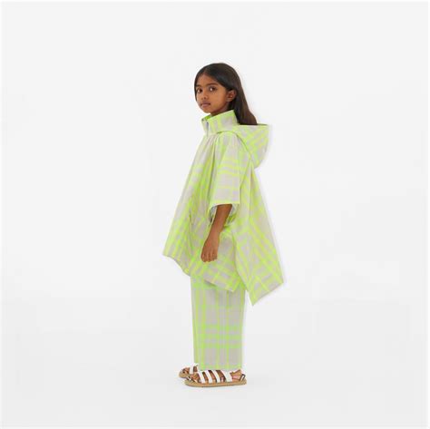 baby cape burberry|Check Cotton Blend Cape in Vivid lime .